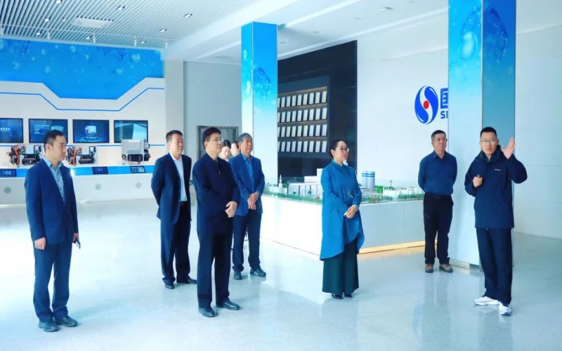 集团董事会主席张荣华一行到国鸿氢能参观交流